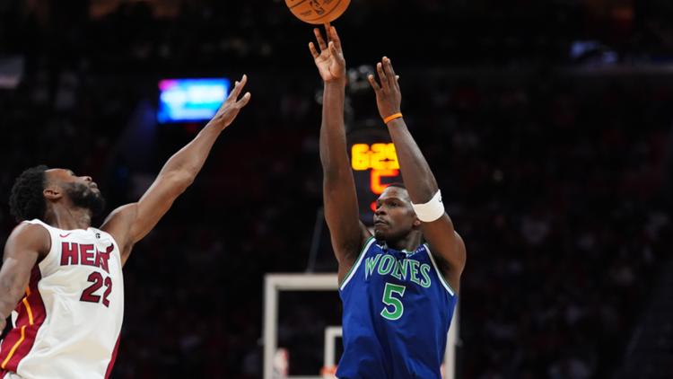 Anthony Edwards scores 45, Wolves roll past Heat 131-106 to spoil Giannis' opener — KARE 11 Sports — Gopher, Marco Island Sports news